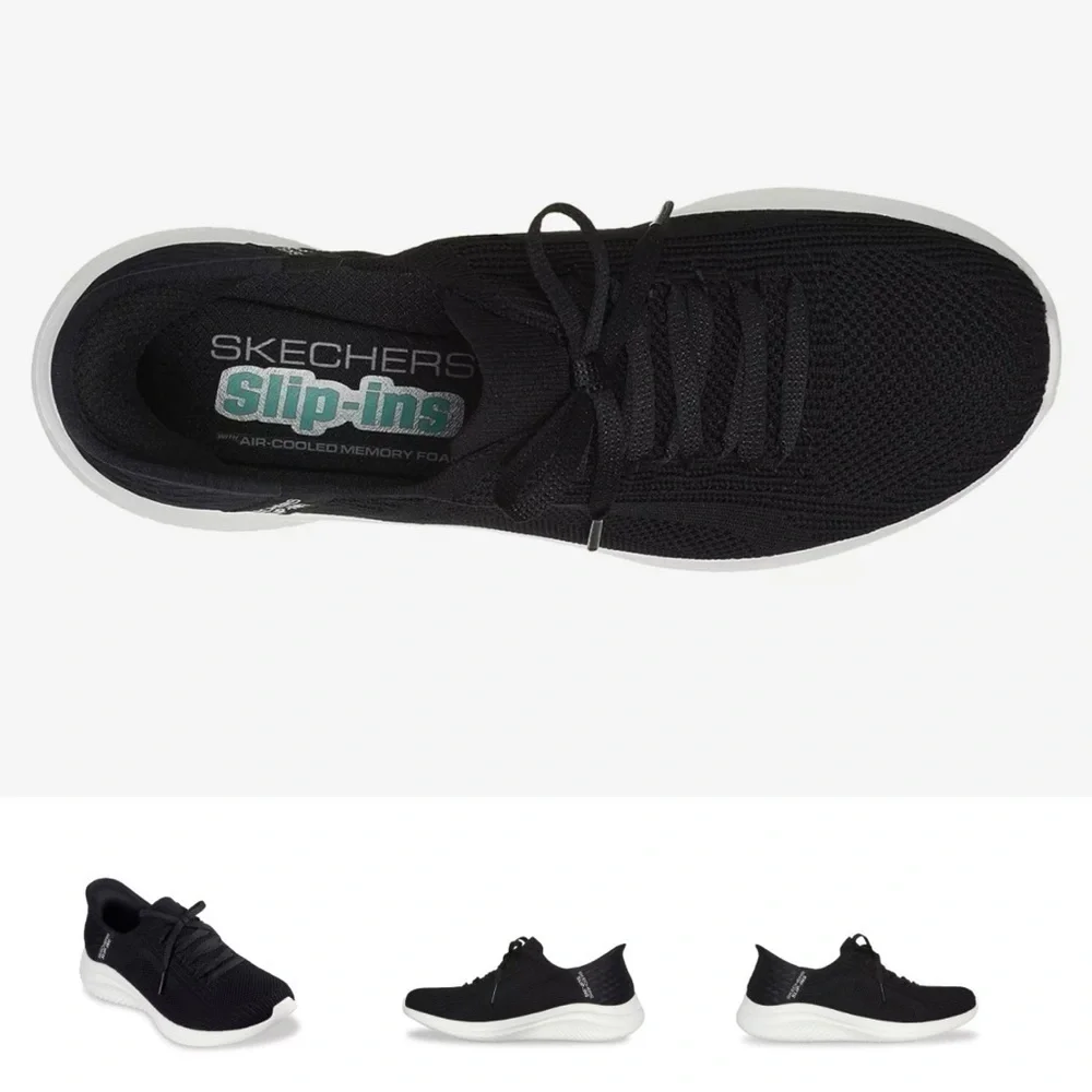 Skechers Hands Free Slip-Ins Ultra Flex 3.0 Brilliant Path Sneaker in Black Sz 6